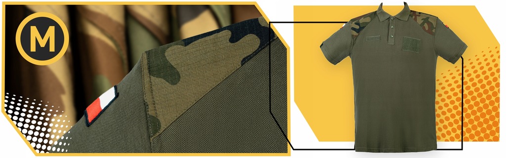 Koszulka polo wojskowa MON 304A Wojska Polskiego polówka męska khaki M Rozmiar M